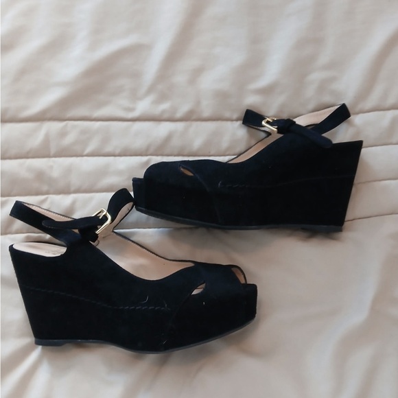 Stuart Weitzman Black Wedge Heels - Picture 3 of 7